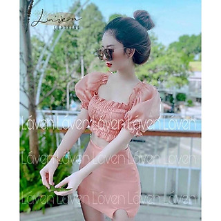 Sét áo croptop và chân váy xinh