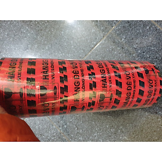 6 cuộn băng dính in chữ Hàng dễ vỡ xin nhẹ tay màu đỏ