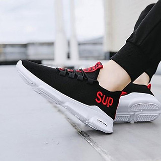GIÀY SNEAKER THỂ THAO NAM MÀU ĐEN ĐỎ