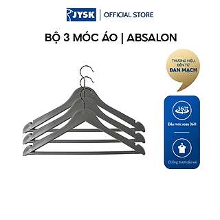 Bộ 3 móc áo | JYSK Absalon | nhựa ABS/sắt | xám | D44cm