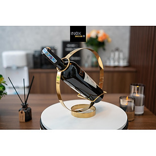 KỆ RƯỢU MINI INOX 304 VÀNG GOLD. KỆ RƯỢU ĐỂ BÀN DECOR NỘI THẤT