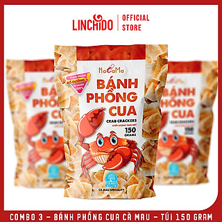 Combo 3 túi - Bánh phồng Cua Cà Mau - Túi 150 GRAM
