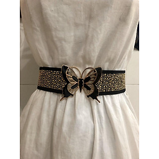 Thắt lưng bản 5cm. Full hạt. Mặt kim loại hình con bướm