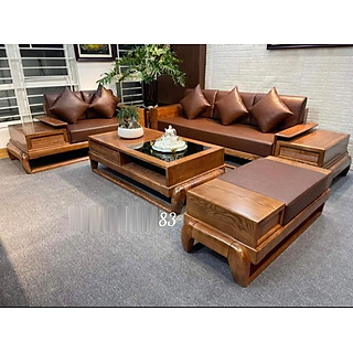 Bộ sofa gỗ hương chân đùi gà mẫu hiện đại hàng giá xưởng bao chất gỗ