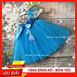 Đầm công chúa cho bé ️️ đầm công chúa xanh dương 2 bông cho bé yêu