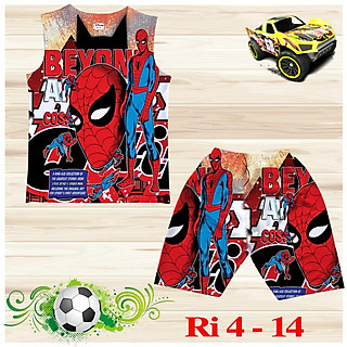 Đồ bộ bé trai, bộ ba lỗ cho bé trai hình Siêu nhân size 18-25KG chất thun lạnh Thái cực mềm mát