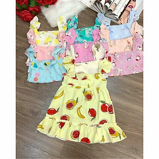 Váy cánh tiên, váy lanh, đầm lanh thái 2 dây cho bé gái