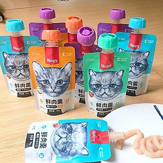 Combo 10 Súp thưởng cho mèo Wanpy tuýp 90gr có nắp vặn