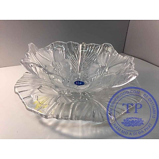 Bát thả hoa thuỷ tinh có đế trang trí góc phong thủy KH18672