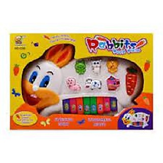 Đồ chơi đánh đàn hình con bò, thỏ, cua vô cùng ngộ nghĩnh nhiều phím bấm kêu