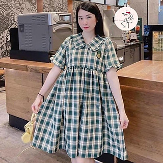 Đầm bầu baby doll caro siêu xinh