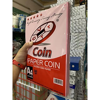 Giấy bìa màu A4 Coin 180gsm - hồng