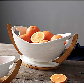 KHAY ĐỂ BÁNH KẸO, HOA QUẢ HÌNH VÕNG, CỠ LỚN BẰNG SỨ