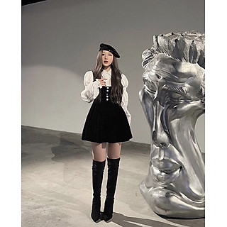 SET YẾM ĐEN KÈM SƠ MI TAY PHỒNG BO