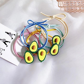 Combo 05 buộc tóc dễ thương hình quả bơ cho bạn nữ