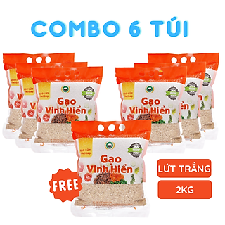 Đặc sản Tiền Giang - Combo 6 túi Gạo Lứt VietGAP 2kg tặng thêm 1 túi Lứt VietGAP 2kg - Đạt chuẩn VietGAP và OCOP 4 sao