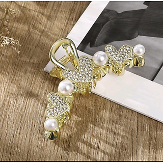 Kẹp Tóc Đính Đá Và Ngọc Trai Bằng Hợp Kim