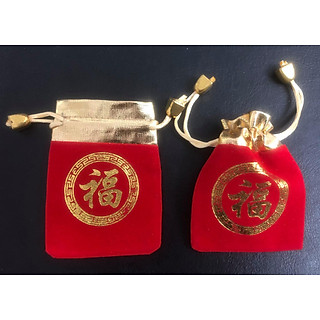 Túi gấm đỏ chữ Phúc may mắn và tài lộc, phong thủy sưu tầm