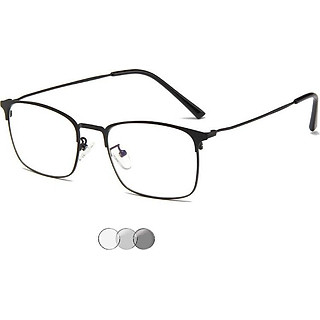 Kính Mắt Đổi Màu Khi Đi Nắng, Bảo Vệ Mắt Dáng Vuông Gong Thanh Mảnh Cứng Cáp