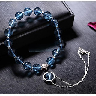 Bộ bộ vòng tay+ mặt dây đá ưu linh xanh 10li