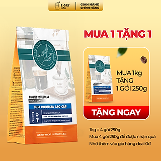 Cà Phê Rang Xay Nguyên Chất Culi Robusta E-SKY Coffee Cafe Pha Phin 1kg-2kg