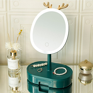 Gương trang điểm để bàn có đèn led, gương trang điểm PR21