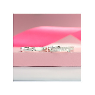 Nhẫn đôi bạc, nhẫn cặp bạc đẹp đơn giản ND0405