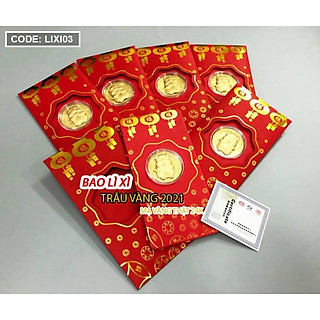 LÌ XÌ ĐỎ TRÂU VÀNG MAY MẮN 2021