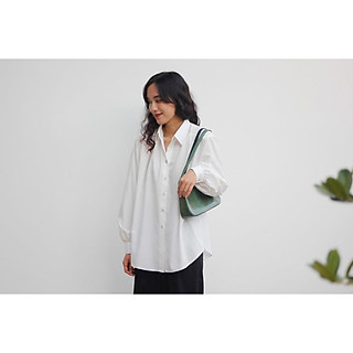 OLALASTUDIO Áo sơmi trắng kate silk Carlo Shirt