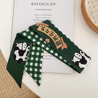 Khăn lụa choàng cổ kết hợp làm dây ruy băng buộc tóc xinh xắn đa năng