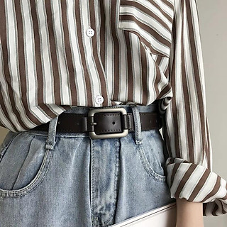 Thắt Lưng Dây Nịt Nam Nữ DG Mặt Vuông Màu Đen Đẹp Cao Cấp Da PU Hàn Quốc Dây Lưng Nam Nữ Unisex Mặt Kim Loại Maxshopdoc