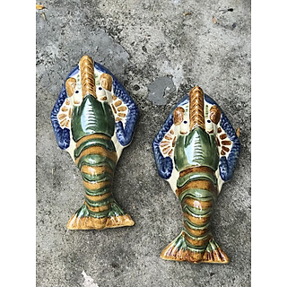 Gốm sứ trang trí hình con vật tôm