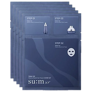 Combo 05 Mặt nạ dưỡng ẩm 3 bước su:m37 Water-full Marine Relief Gel Mask 3 steps