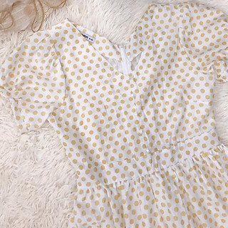 Đầm chấm bi cổ tim khuy ngọc thiết kế DVCC(video+ảnh thật)