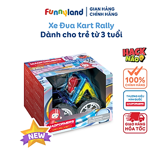 Đồ chơi xếp hình nam châm Hàn Quốc Magformers Xe đua Kart Rally (kèm Nhân vật) phù hợp với bé từ 3+