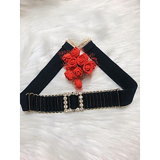 Thắt lưng bản 3cm. Thun thắt mặt hình vuông đính đá