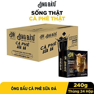 Thùng 24 Hộp Cà Phê Sữa Đá Ông Bầu - 249g/ Hộp