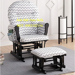 Ghế lắc thư giãn Rocking chair Juno Sofa Màu Nâu Nệm sọc W