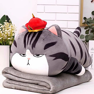 Gấu Bông Mèo Hoàng Thượng Kèm Chăn - Mèo Hoàng Thượng Nằm Kèm Mền