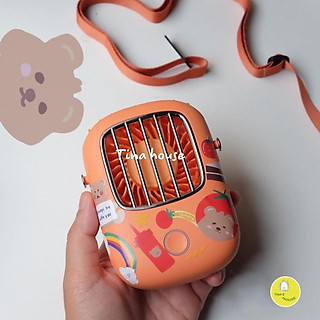 3 Cấp độ Quạt đeo cổ,quạt sạc tích điện mini cầm tay + sticker siêu dễ thương