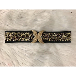 Thắt lưng bản 5cm. Full hạt. Mặt kim loại hình cánh chim đính đá