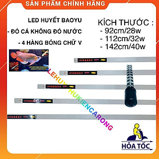 Đèn Led Bể Cá BAOYU 4 Hàng Bóng Đỏ Cá Không Đỏ Nước Kích Thước 90cm 28W, 1m1 32W, 1m4 40W Cho Cá Rồng Huyết Long