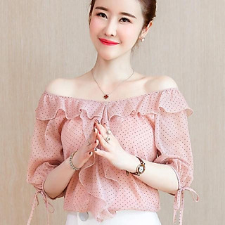 Áo sơ mi chấm bi phối bèo mặc được 2 kiểu