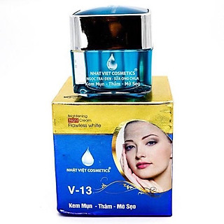KEM NHẬT VIỆT COSMETICS NGỌC TRAI ĐEN SỮA ONG CHÚA MỤN, THÂM, MỜ SẸO ( V13, 13G)