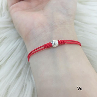 Dây tết chỉ đỏ may mắn bi bạc 6ly -