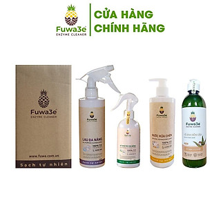 Combo Nước rửa bát 500ml, xịt tẩy đa năng 500ml, nước tẩy bồn cầu 500ml, xịt khử mùi đa năng 300ml Fuwa3e