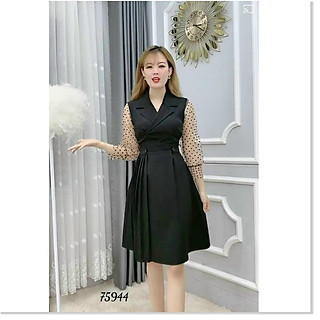 ĐẦM XÒE DỰ TIỆC TAY DÀI CHẤM BI