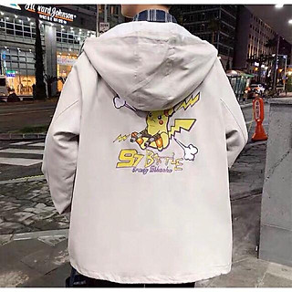 Áo khoác dù nam nữ in pikachu