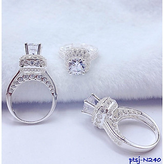 NHẪN BẠC ĐÍNH ĐÁ KIM CƯƠNG N240 FREESIZE