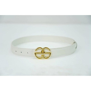 Thắt lưng nữ bản nhỏ 3Cm mặt khoá đôngg cao cấp -B12 - Trắng